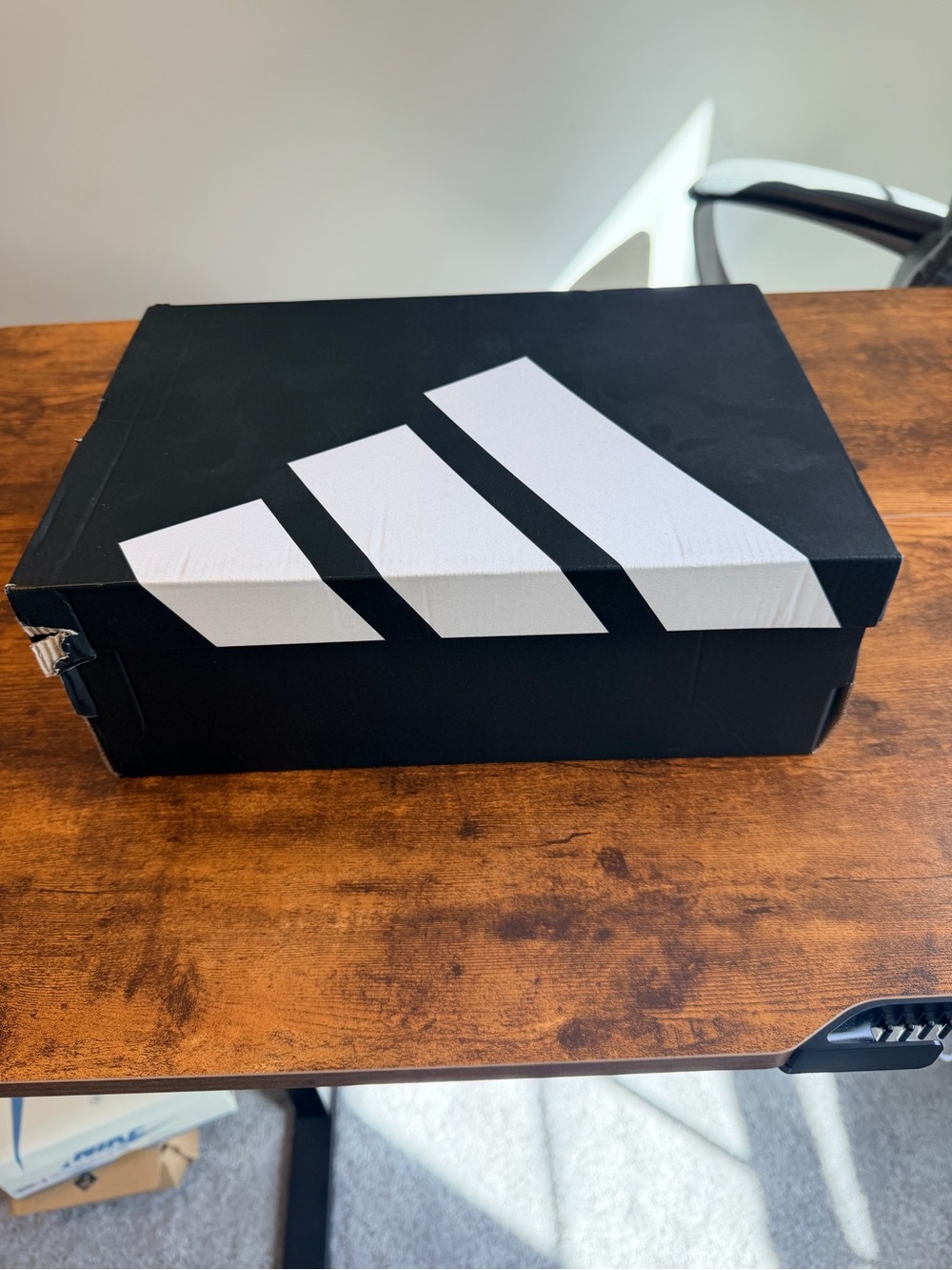 adidas Men’s Black Sneakers with White Stripes and Gum Sole - Picture 6 of 7